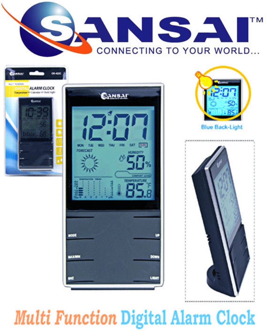 SANSAI Multi-Function Digital Alarm Clock with Temperature Display image 0